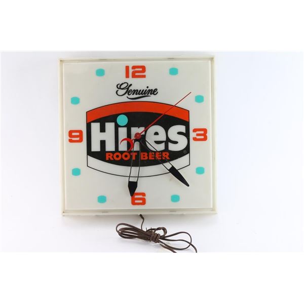 Hires Root Beer Lighted Wall Clock.