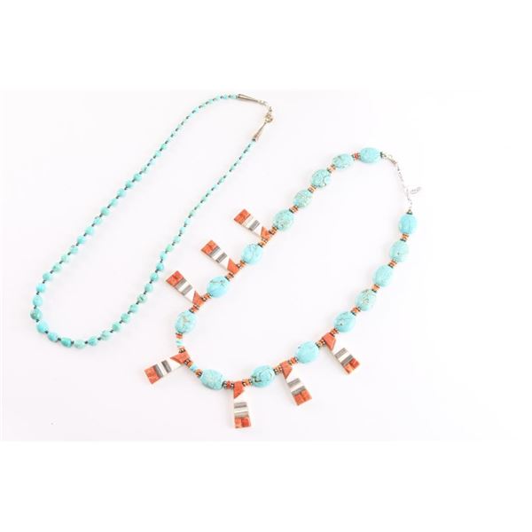 Lot of 2 Turquoise Necklaces.