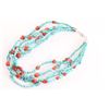 Image 2 : 5 Strand Turquoise & Branch Coral Necklace.
