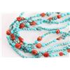 Image 3 : 5 Strand Turquoise & Branch Coral Necklace.