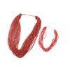 Image 3 : Lot of 2 Coral Seed Bead Necklaces.