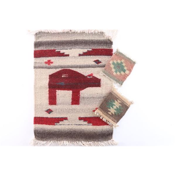 3 Small Mexican Rugs.