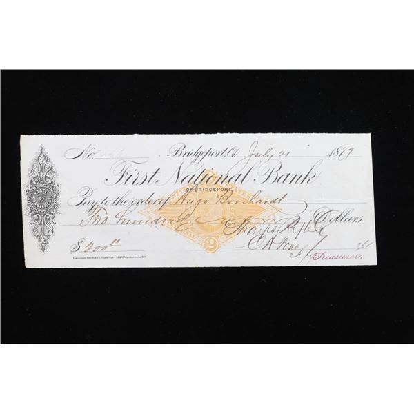 Bank Check to Hugo Borchardt.