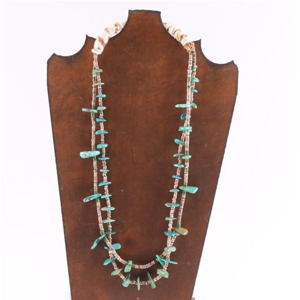 Turquoise Nugget & Heishi Necklace.