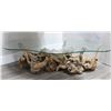 Image 3 : Knotty Wood  Glass Coffee Table.