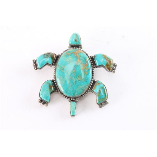 Navajo Turquoise Turtle Pin/Pendant.