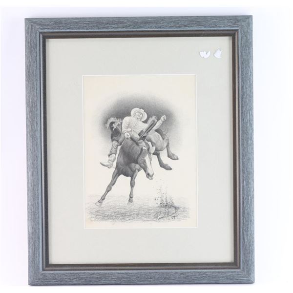 Western Pencil Sketch Print.