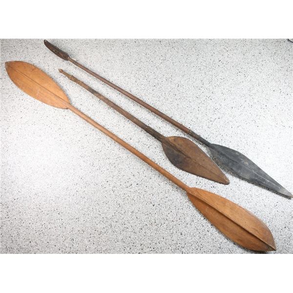 Lot of 3 Canoe Paddles