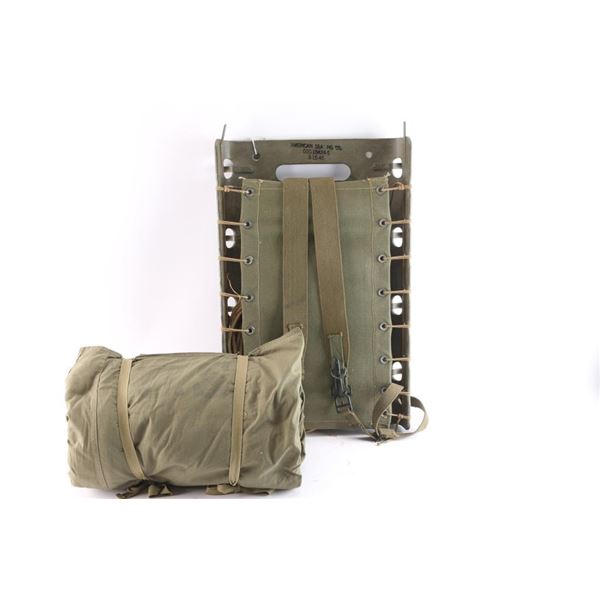 U.S. Army WW2 Pack Frame & Bed Roll.