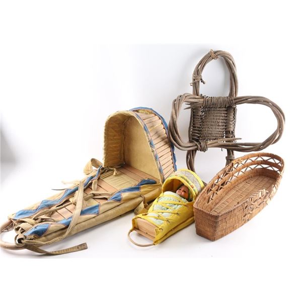 Lot of 4 Native American Cradle Boards.