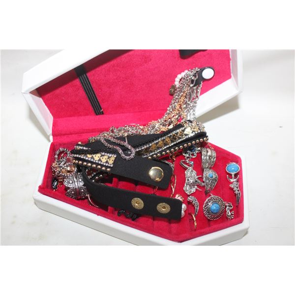 NEW VAMPIRE COFFIN JEWELRY BOX FULL OF JEWELRY