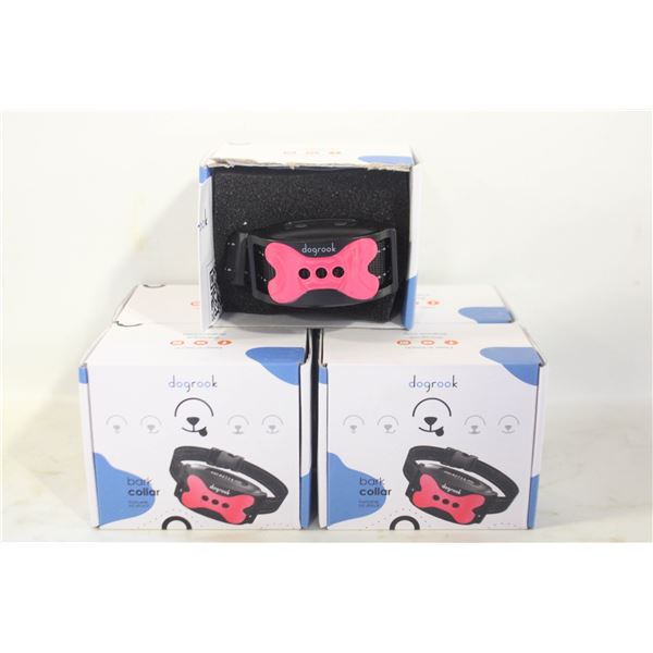 LOT OF 5 PINK NO SHOCK BARK COLLARS