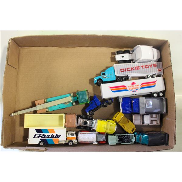 15 VINTAGE SEMI-TRUCKS,  TRUCKS & TRAILERS, TOYS
