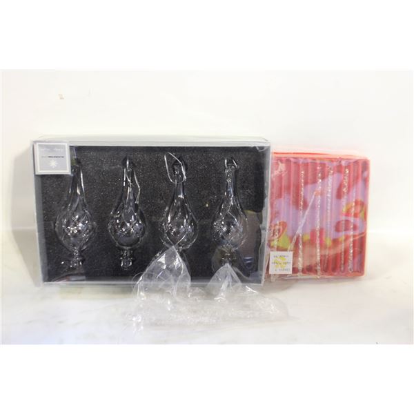 GLASS CHRISTMAS ORNAMENTS- BOX LOT ASSORTED