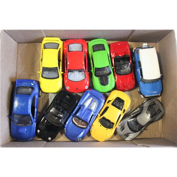 10 DIECAST METAL CARS & TRUCKS, 10" LENGTH, TOYS