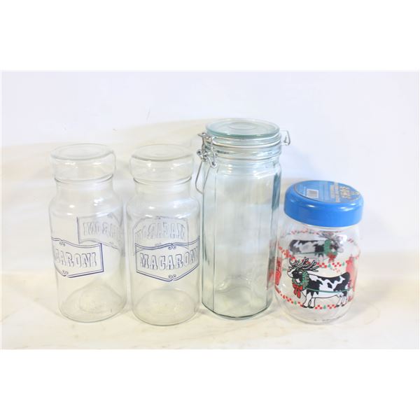GLASS CANNISTERS LOT