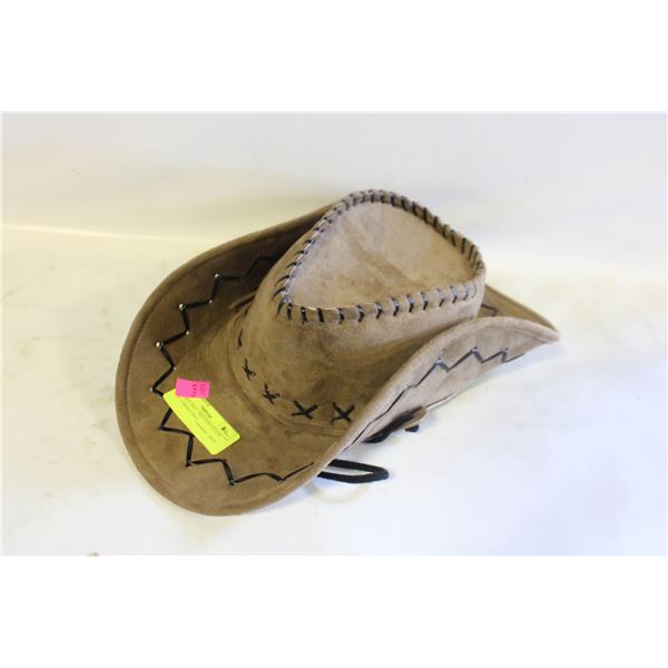 COWBOY HAT - WESTERN SUEDE TAN COWBOY HAT
