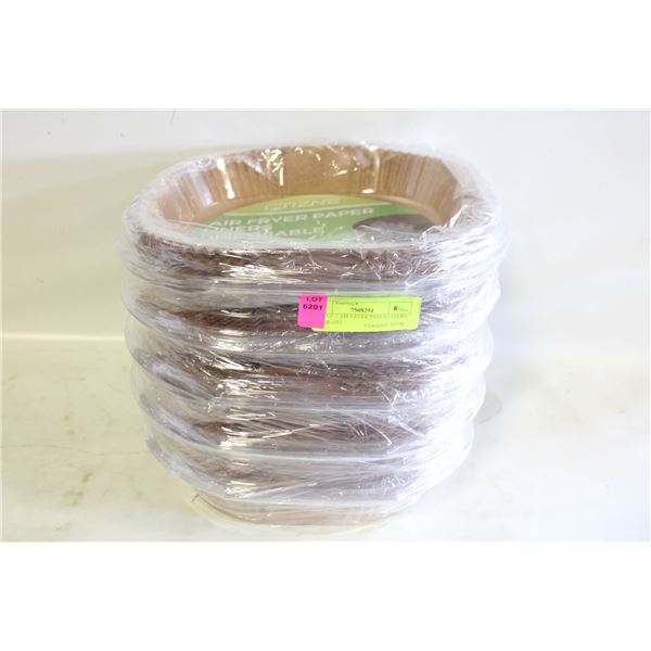 LOT OF 5 AIR FRYER PAPER LINERS 8" SQUARE