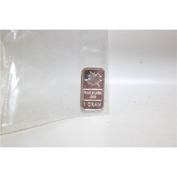 1 GRAM SILVER MAPLE BAR