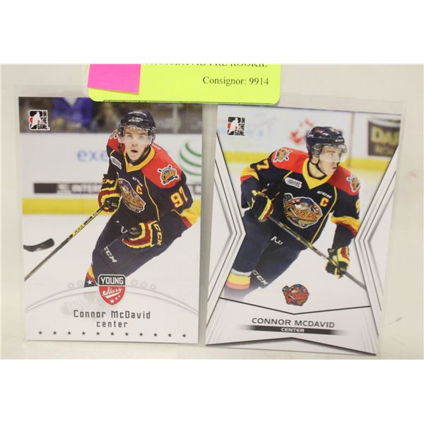 2 CONNOR MCDAVID PRE ROOKIE CARDS
