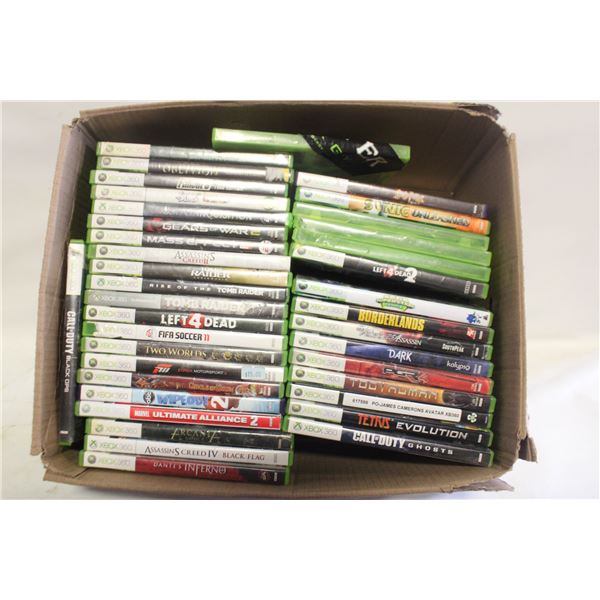 BOX OF XBOX 360 GAMES UNCHECKED MAY HAVE SCRATCHES