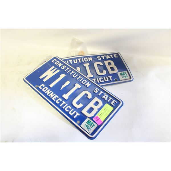1980 CONNETICUT STATE LICENSE PLATES (2)