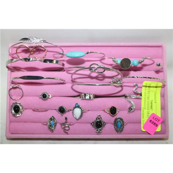 JEWELRY ORGANIZER TRAY WITH RINGS AND BANGLES