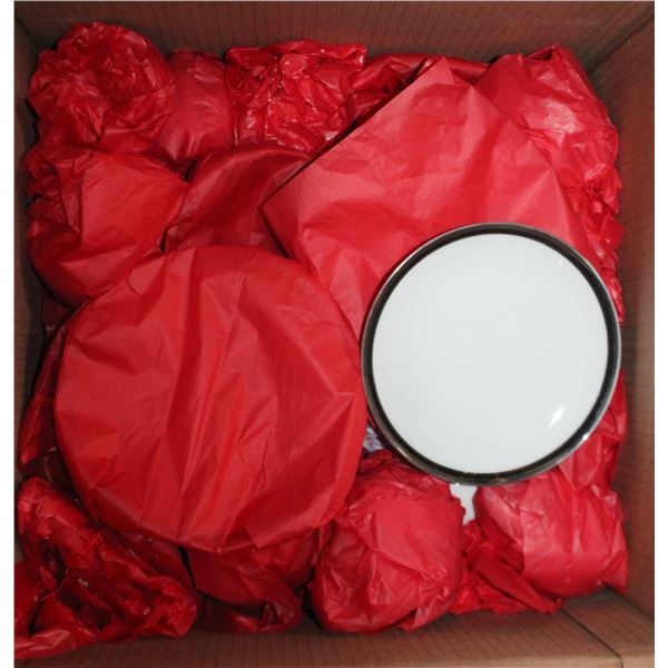 60-PIECES FINE QUALITY HERITAGE CHINA, SILVER, WHI