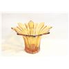 Image 1 : VINTAGE GLASS VASE/BOWL 6” H AMBER GLASS C. 1970S