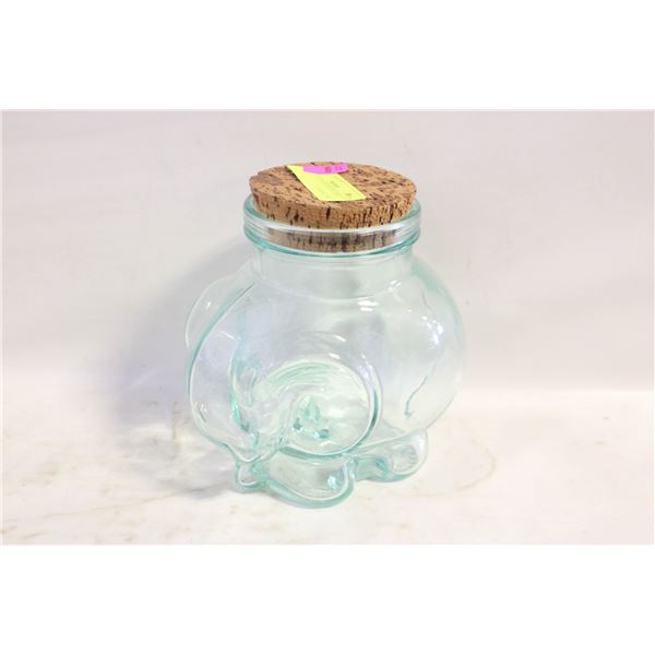ITALIAN GLASS ELEPHANT JAR