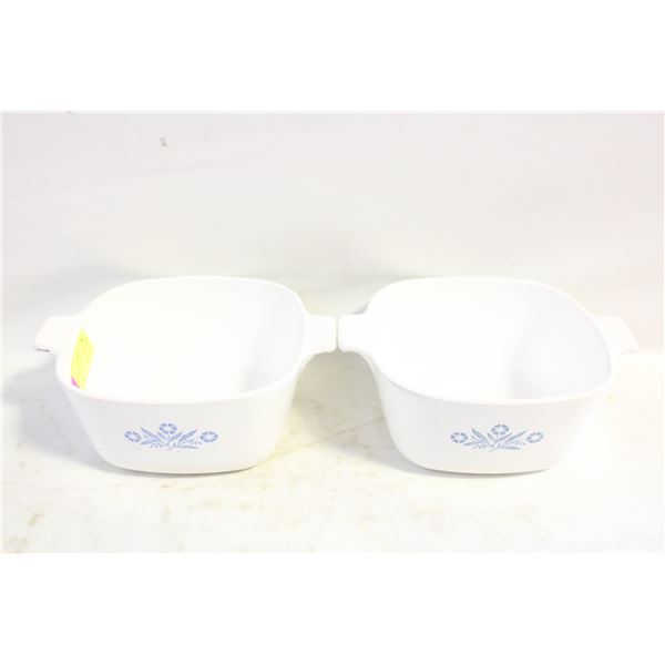 2 1960'S CORNING WARE CASSEROLE DISHES