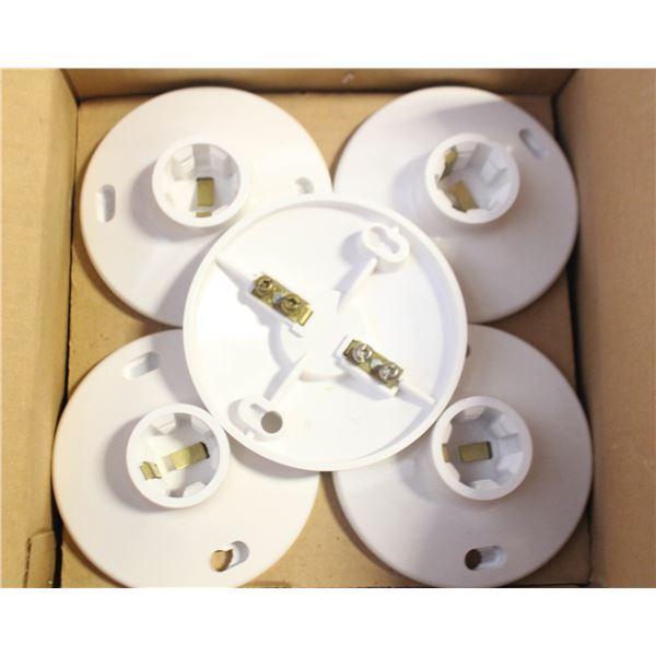 10 NEW WHITE CEILING LAMP HOLDERS