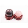 Image 1 : #231-NATURAL RED TIGER EYE & ROSE QZ SPHERE BALL