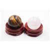 Image 1 : #207- NATURAL TIGER EYE & CLEAR QUARTZ SPHERE BALL