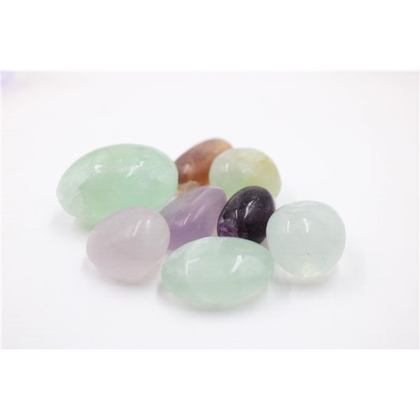 #174-NATURAL MULTI-COLOUR FLUORITE TUMBLE 500CT