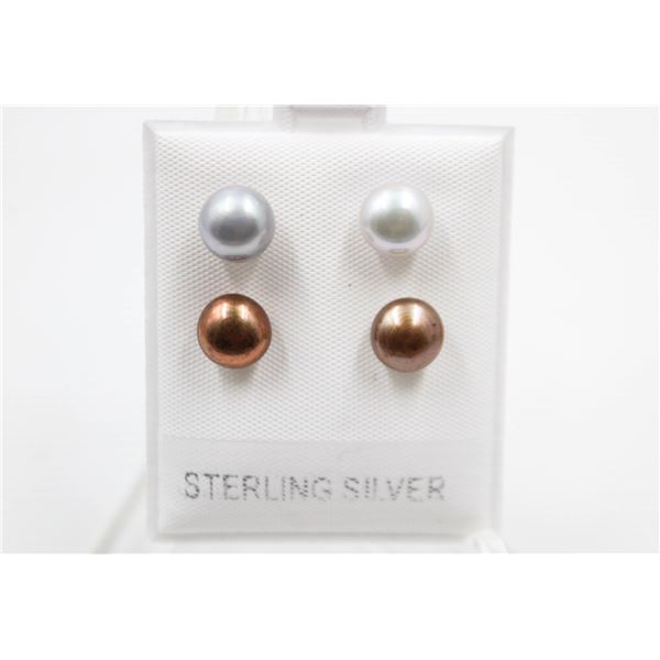 #157-NATURAL AKOYA PEARL STUD EARRINGS