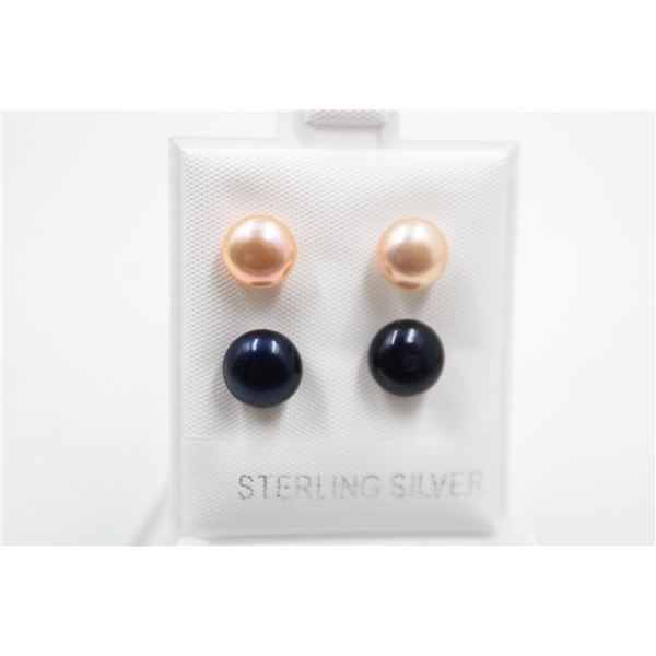 #153-NATURAL AKOYA PEARL STUD EARRINGS
