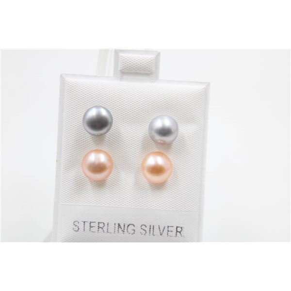 #149-NATURAL AKOYA PEARL STUD EARRINGS