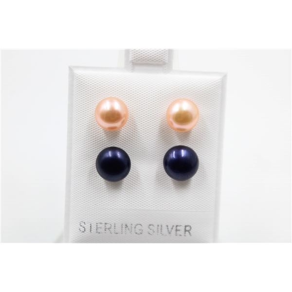 #145-NATURAL AKOYA PEARL STUD EARRINGS