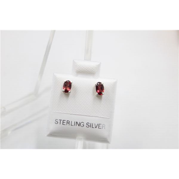 #104-NATURAL PHODOLITE GARNET  STUD EARRINGS