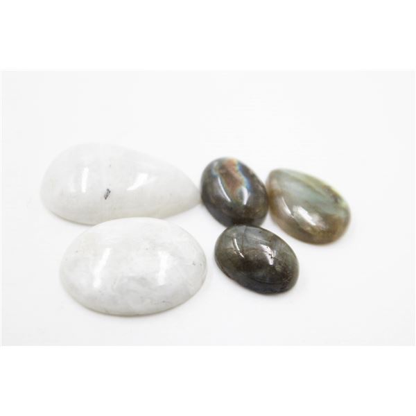 #75-NATURAL LABRADORITE & MOONSTONE 106.50CT