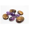 Image 1 : #61-NATURAL YELLOW TIGER EYE & AMETHYST 56.75CT