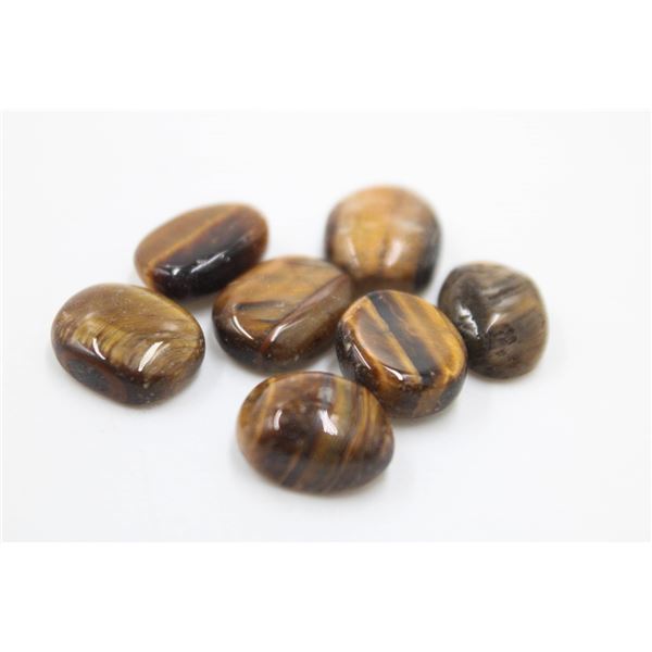 #57-NATURAL YELLOW TIGER EYE GEMSTONES 59.95CT