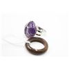 Image 1 : #247- NATURAL AMETHYST &TIGER EYEY  RING 2 PCS