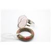 Image 1 : #244- NATURAL ROSE QUARTZ & UNAKITE RING 2 PCS