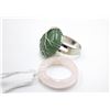Image 1 : #238- NATURAL AVENTURINE & ROSE QUARTZ  RING 2PCS