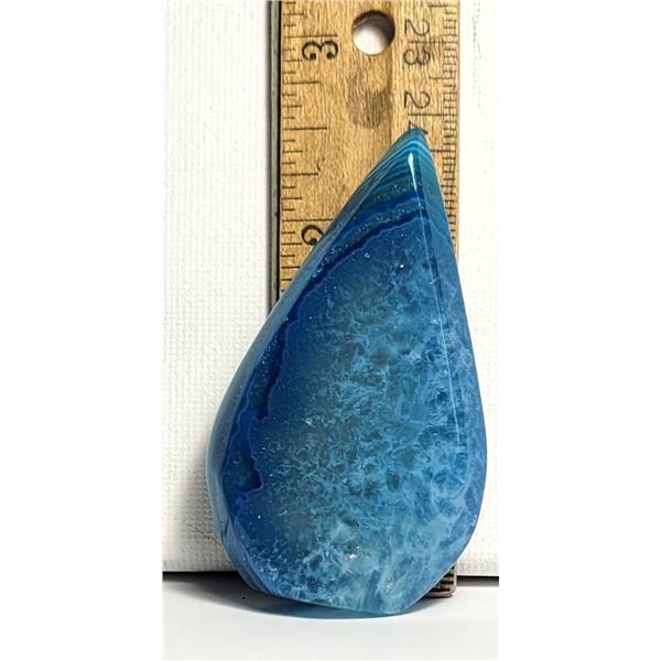 6) BLUE GEMSTONE WATERDROP SHAPED 44GRAMS