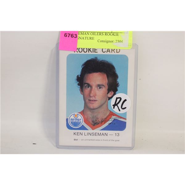 KEN LINSEMAN OILERS ROOKIE PRINT SIGNATURE