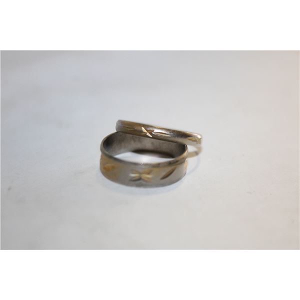 PAIR OF ESTATE LIGHTWEIGHT RINGS SZ 8.5 + 10
