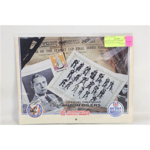 1992-93 OILERS CALENDER SHOPPERS DRUG MART